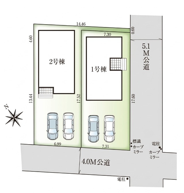 [新築住宅] 鴻巣市吹上本町 3期 全2棟の区画図