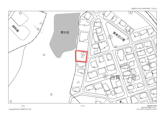 小倉南区西貫１丁目　更地の土地図