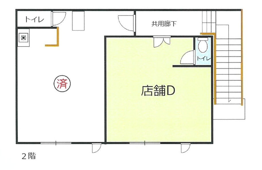 近江八幡市桜宮町の店舗一部の間取り
