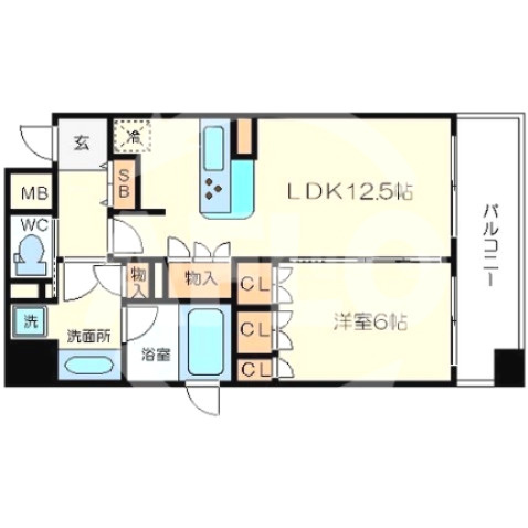 リーガル南船場Ⅱの間取り|リーガル南船場Ⅱ　開放感ある間取り