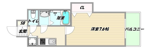 大阪市東淀川区柴島１丁目の賃貸マンションの間取り