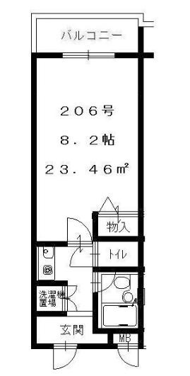 西灘駅前ハイツの間取り