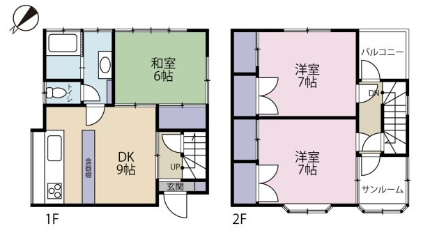 越谷市南荻島　中古戸建の間取り|水回りやフローリングなどリフォーム履歴があり、とっても綺麗！