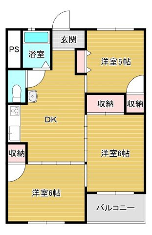 泉ヶ丘コーポラスＢ棟の間取り