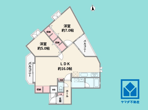 プチ武庫之荘パート3の間取り|2LDK、専有面積63.96平米、バルコニー面積9.01平米、4階建て2階部分。2026年5月リフォーム済の大変綺麗なお部屋です。