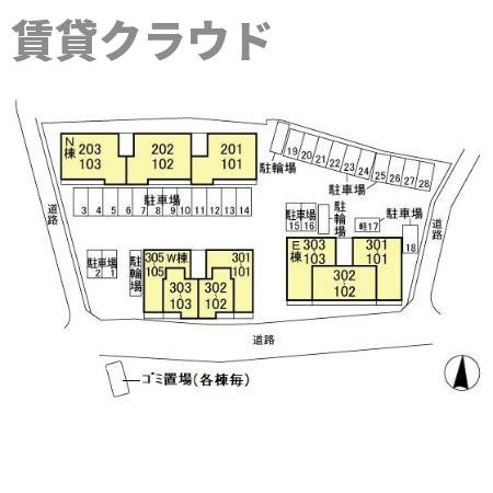La CreceE棟の区画図