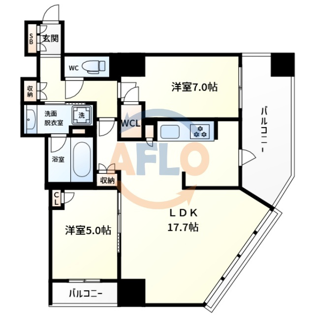 ザ・ファインタワーウエストコースト　弁天小学校区の間取り|ザ・ファインタワーウエストコースト　間取り