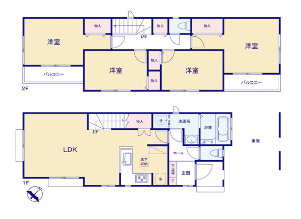 さいたま市西区指扇　中古戸建の間取り|さいたま市西区指扇　中古戸建・4LDK・土地面積95.75m2・建物面積95.74m2