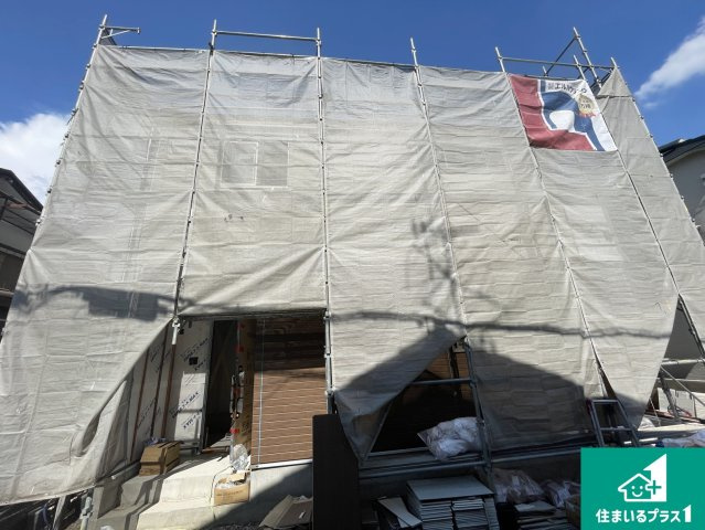 向日市寺戸町大牧　第3期　新築一戸建ての外観|周辺は落ち着いた街並みの住宅地！子育てがしやすい住環境です！まだ未完成ですが、現地でしかわからない事もございます。是非一度ご覧ください。
