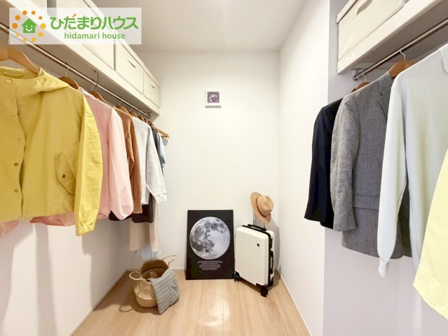 いわき市泉もえぎ台3期　新築戸建　1号棟の収納|季節物の衣類もスッキリ収納できる、ファミリークローゼット完備です！！家族みんなで使えます♪