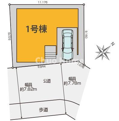 葛飾区奥戸4丁目新築分譲住宅の区画図|【区画図】南東道路！
