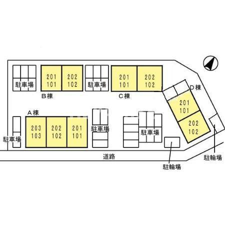 ロイヤルガーデン貝津Ａの区画図