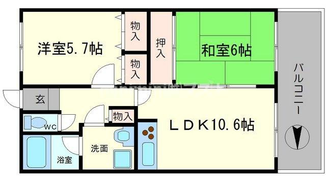ライオンズシティ難波南の間取り