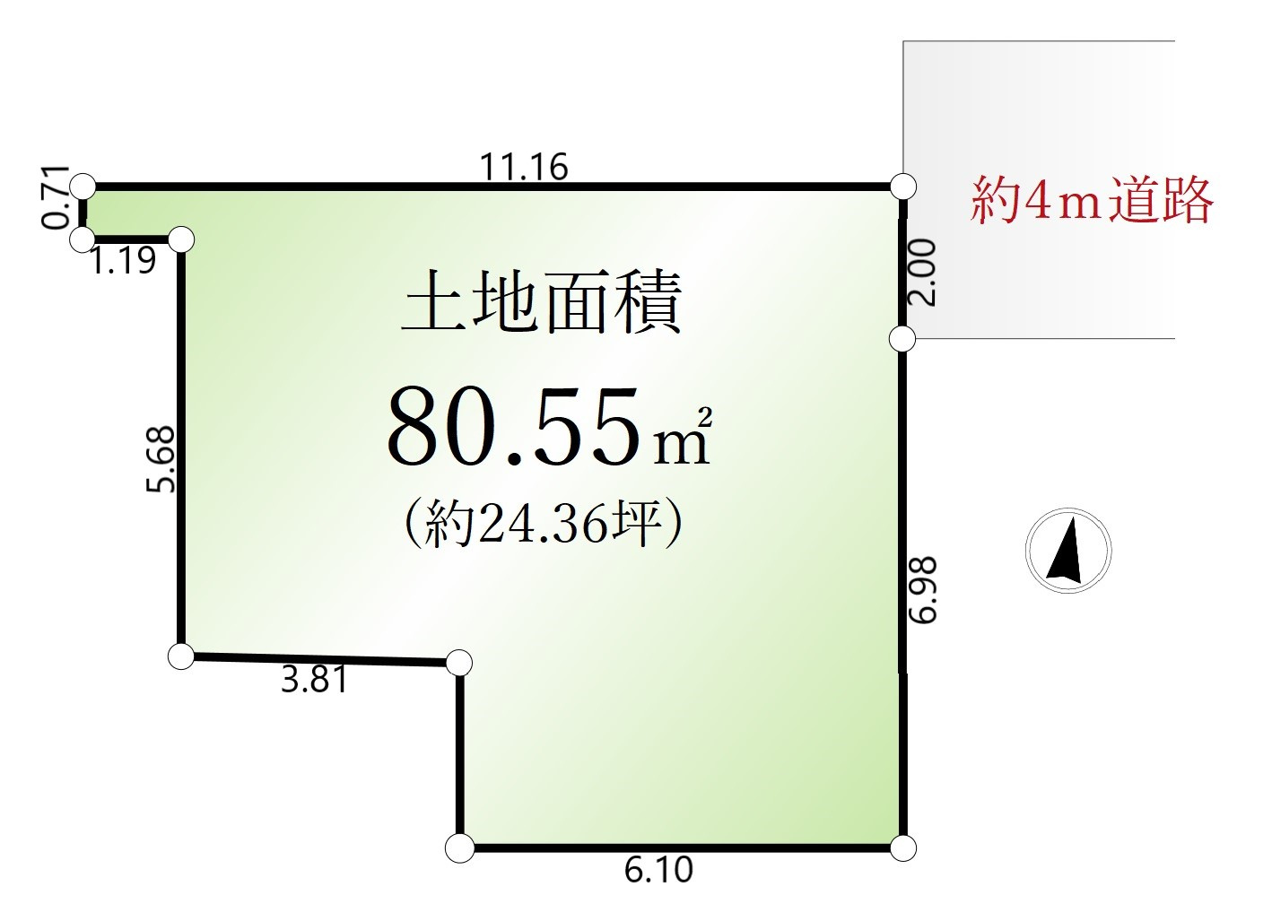 練馬区北町6丁目 限定1区画の区画図|土地面積80.55m2 建築条件ございません
お好きなハウスメーカーで建築できます