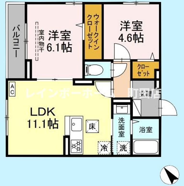 D Paina 鴨居Ⅱ※初期費用分割あと払いサービス利用可能物件の間取り