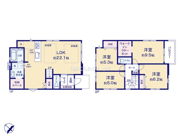 上尾市本町　6期　新築一戸建て　KEIAI GRACE　02の間取り|【全2棟・2号棟】上尾市本町　6期　新築一戸建て　KEIAI GRACE　02・4LDK・土地面積109.17m2・建物面積107.41m2