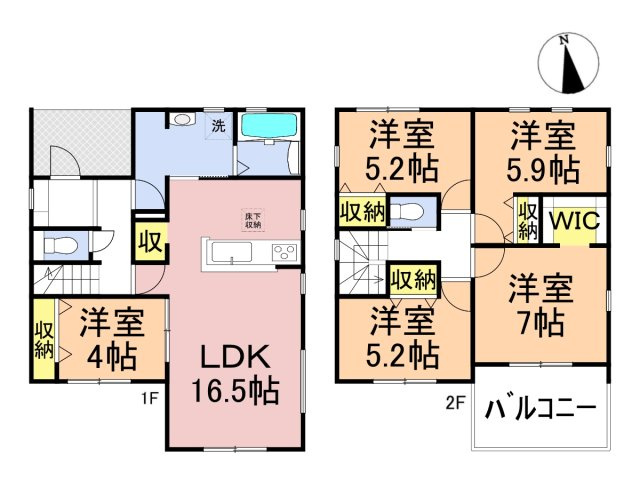 リーブルガーデン　岐阜市高田第５　全２区画分譲の間取り|■２号棟　■ヤマダ不動産　株式会社リライフ　
■夢のマイホーム購入をフルサポートします！