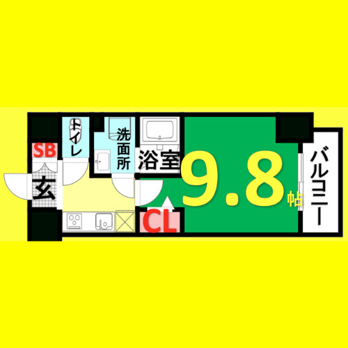 リバーコート砂田橋Ⅱ　名古屋市賃貸　仲介手数料無料の間取り