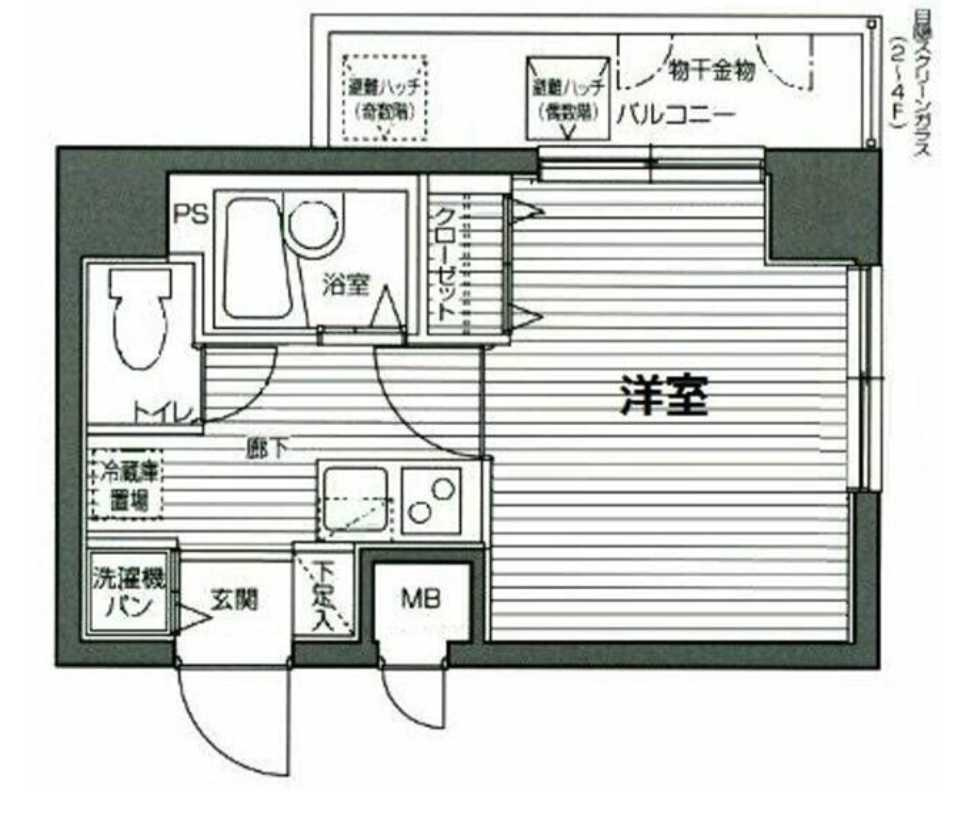 グランド・ガーラ渋谷　分譲賃貸　オートロック　高層階の間取り