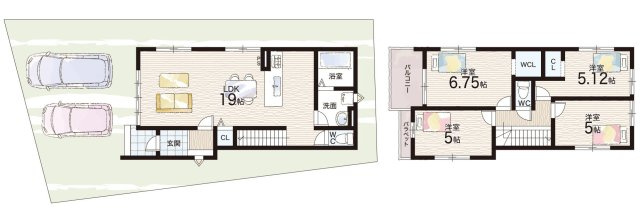 ★京都市西京区嵐山宮ノ北町　第2期　新築一戸建ての間取り|1号地