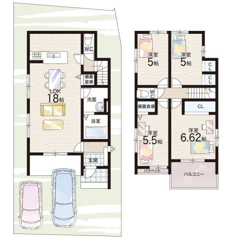 ★京都市西京区嵐山宮ノ北町　第2期　新築一戸建ての間取り|2号地