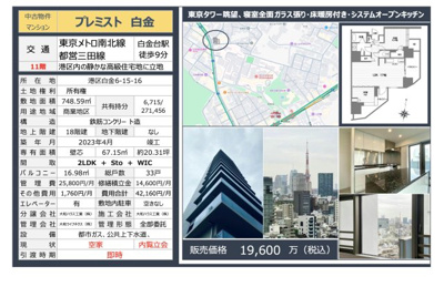 【その他】 | プレミスト白金　仲介手数料無料＋90万円現金プレゼント中