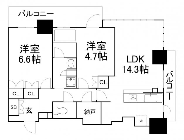 【間取り】 | ブランズタワー・ウェリス心斎橋NORTH