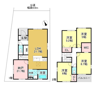 【間取り】 | 大津市雄琴6丁目12　新築戸建 | 3号棟