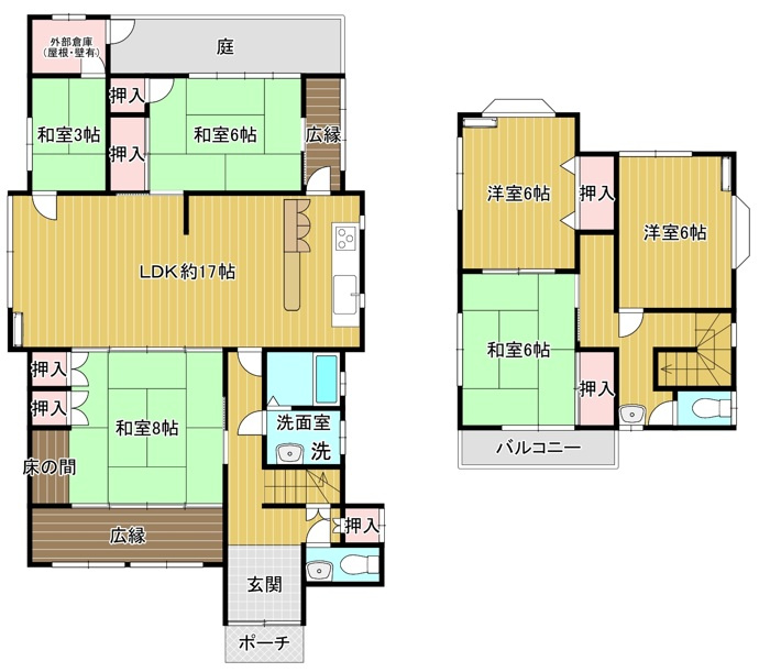 中地戸建の間取り