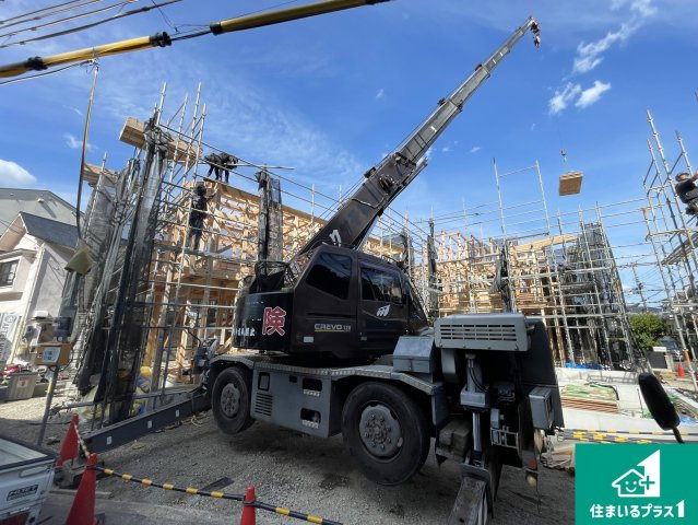 京都市西京区嵐山宮ノ北町　第2期　新築一戸建ての外観|現在の進捗状況です！順調に作業進行中、完成が待ち遠しいです！詳細の間取り等、お気軽にお問い合わせください！