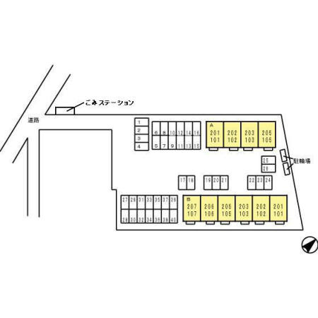 セジュール桜井　B棟の区画図