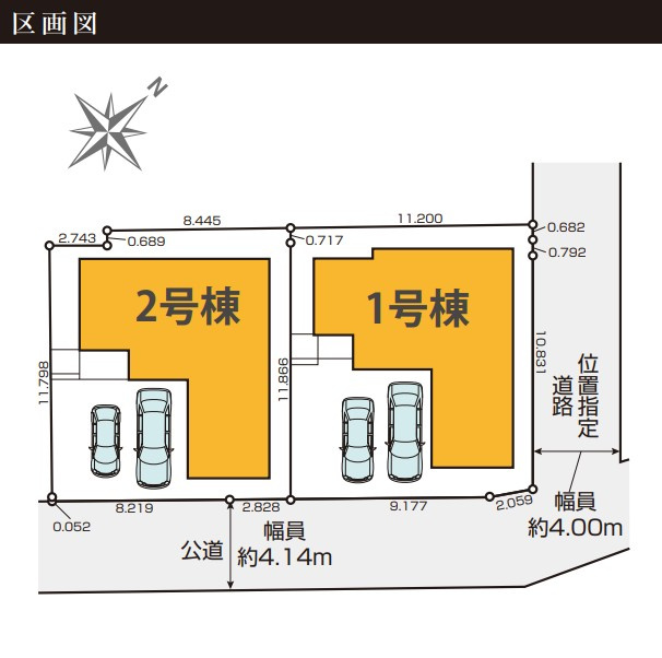 水戸市赤塚　1期の区画図|区画図です。