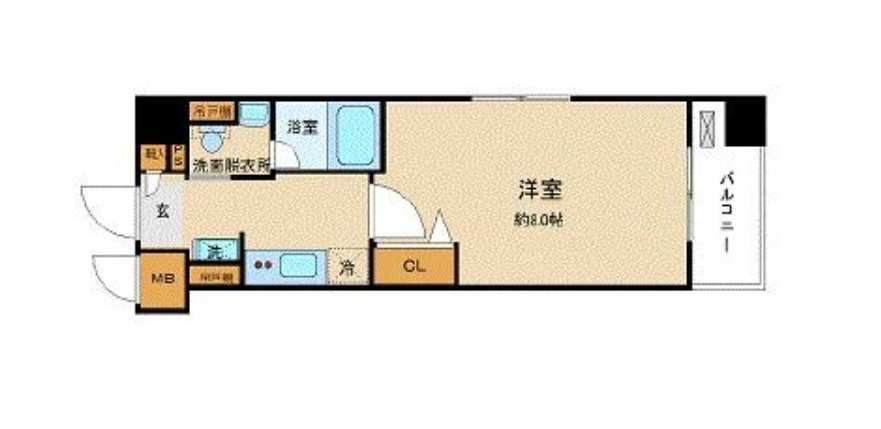 ZOOM池尻大橋　高層階　家具家電付　ネット無料の間取り