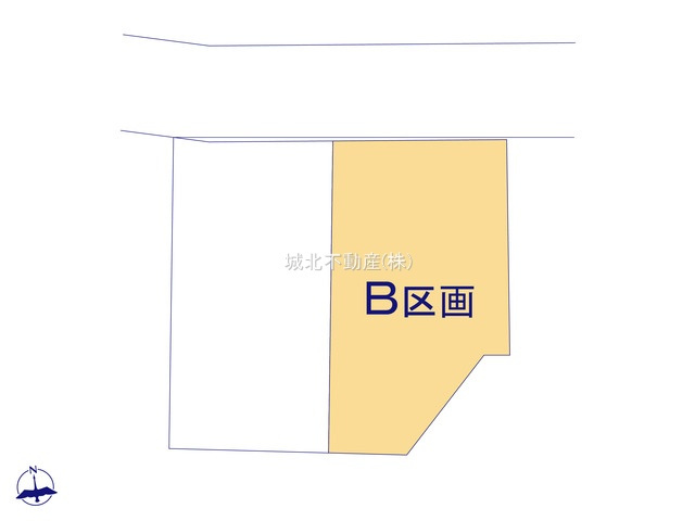 練馬区西大泉1丁目 全2区画 B区画の区画図|前面道路約4.0ｍ道路に面する全2区画