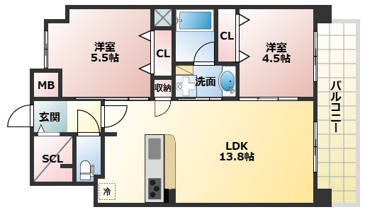 【間取り】 | セイワパレス美章園駅前