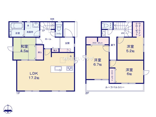 仲介手数料無料）岩倉市本町０１期　３号棟の間取り