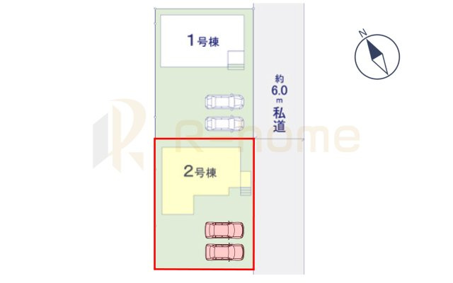 取手市戸頭17期　新築戸建て　2号棟の区画図|大きなお買い物だからこそ、メリット・デメリットを伝えさせて頂きます。
R-homeにお任せください♪