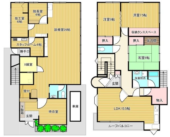 姫路市書写住宅付店舗の間取り