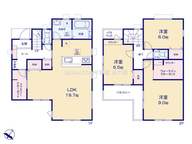 【間取り】 | 坂戸市鶴舞第二　リーブルガーデン　新築戸建　全1棟　1号棟
