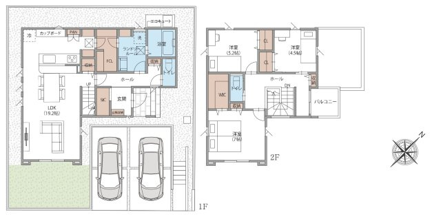 【間取り】 | 鶴ヶ島市脚折　新築戸建　Felidia Garden　全1棟　1号棟