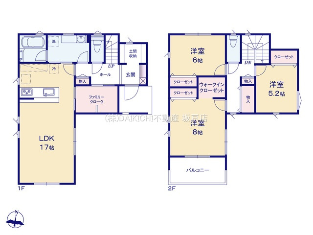 【間取り】 | 坂戸市鎌倉町　新築戸建　全6棟　1号棟