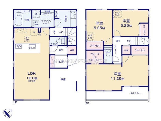 【間取り】 | 坂戸市関間4丁目　ブルーミングガーデン　新築戸建　全2棟　2号棟