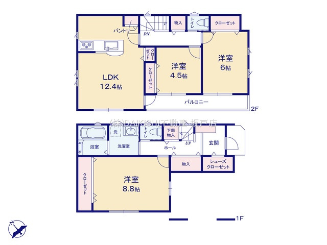 【間取り】 | 鶴ヶ島市鶴ヶ丘4期　新築戸建　全1棟　1号棟