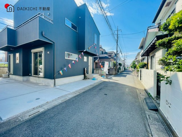 【前面道路含む現地写真】 | 鶴ヶ島市上広谷　新築戸建　全1棟　1号棟