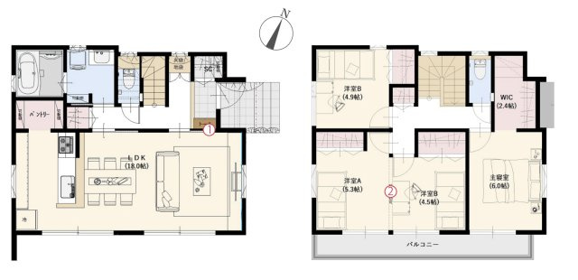 【間取り】 | 日高市原宿　ロマンティア　新築戸建　全1棟　1号棟