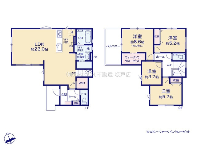 【間取り】 | 鶴ヶ島市脚折町11期　GRACE　新築戸建　全3棟　2号棟