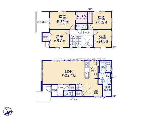 【間取り】 | 鶴ヶ島市脚折町11期　GRACE　新築戸建　全3棟　1号棟