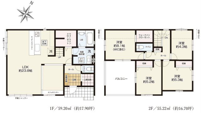 【間取り】 | 川越市吉田6期　GRACE　新築戸建　全1棟　1号棟