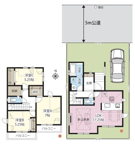 【間取り】 | 川越市霞ヶ関北15期　グラファーレ　新築戸建　全1棟　1号棟