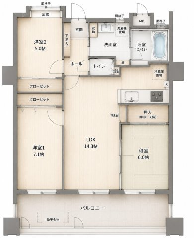 エイルヴィラ羽犬塚駅前プレステージの間取り|間取りは現況を優先します。